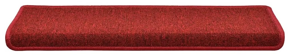 30 db lépcsőszőnyeg 65 x 21 x 4 cm bordó téglalap alakú széllel