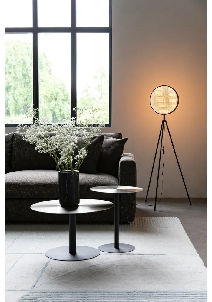 Fekete-aranyszínű fém kerek dohányzóasztal ø 60 cm Snow – Zuiver