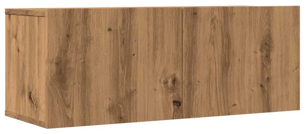 2 db kézműves tölgy falra szerelhető TV-szekrény 80x30x30 cm