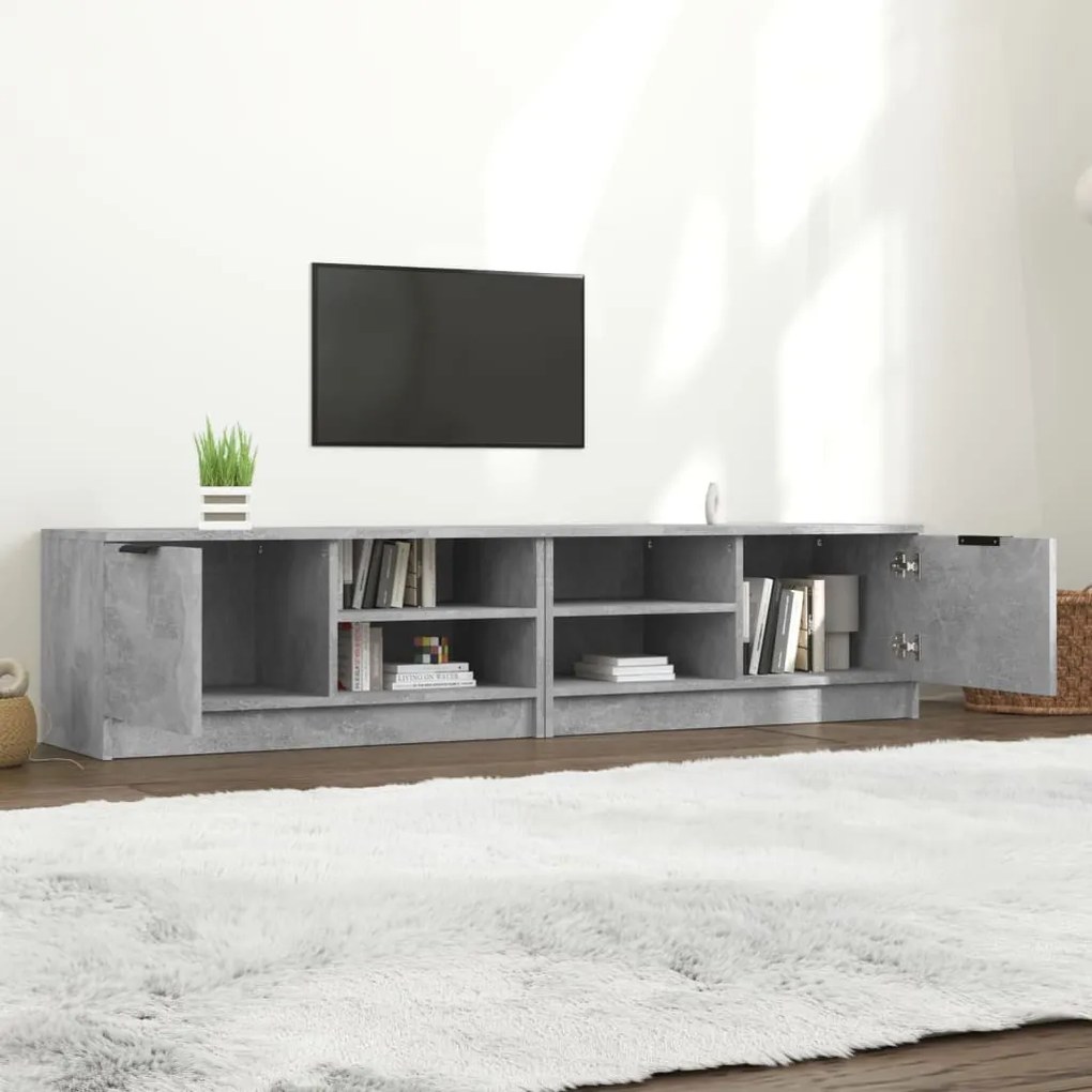 2 db betonszürke szerelt fa TV-szekrény 80x35x36,5 cm