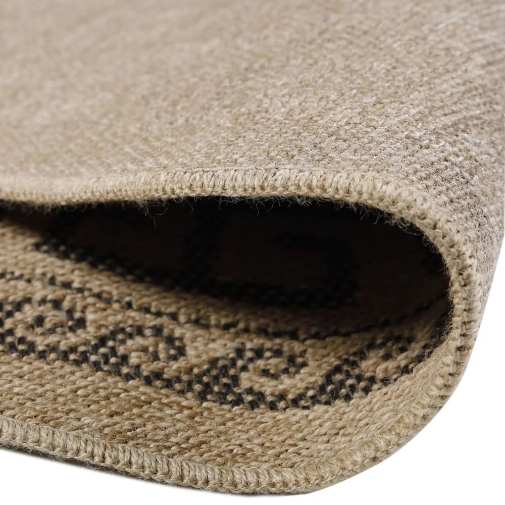 Fekete-bézs kerek kültéri szőnyeg ø 80 cm Comilla – Ayyildiz Carpets