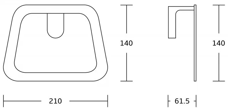 Mexen kiegészítők, Lea törölközőtartó, fekete, 7026032-70