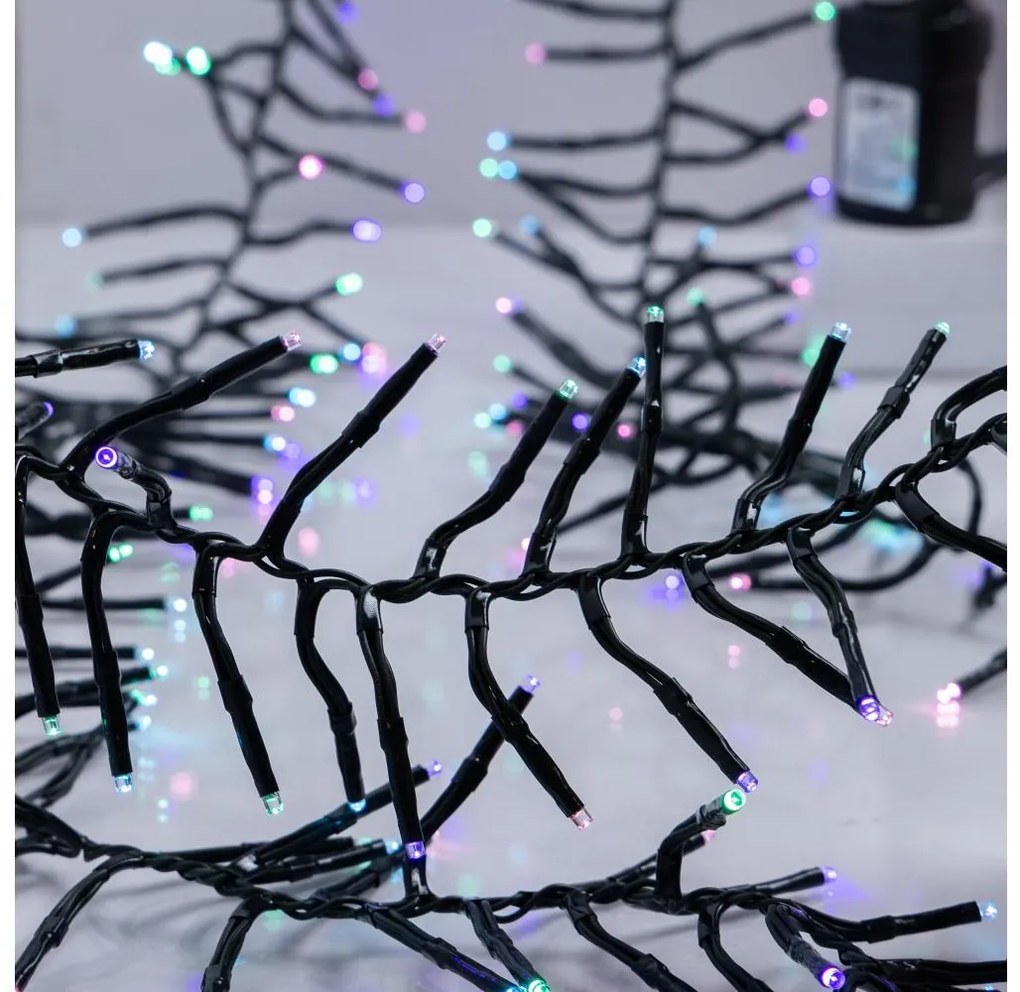 LED kültéri karácsonyi fényfüzér CLUSTER 768xLED/8 üzemmód 9 m IP44 meleg fehér