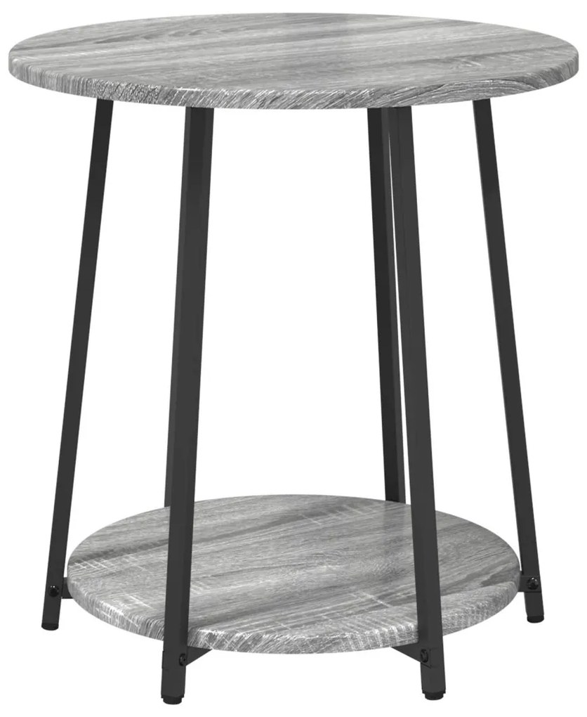 vidaXL Kisasztal készlet polcokkal 2 pcs Szürke Sonoma és Fekete