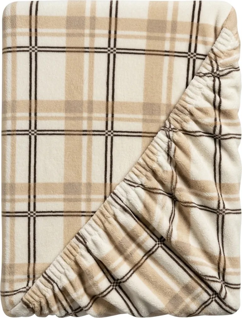 Mikroplüss lepedő PLAID 90x200 cm krém színű