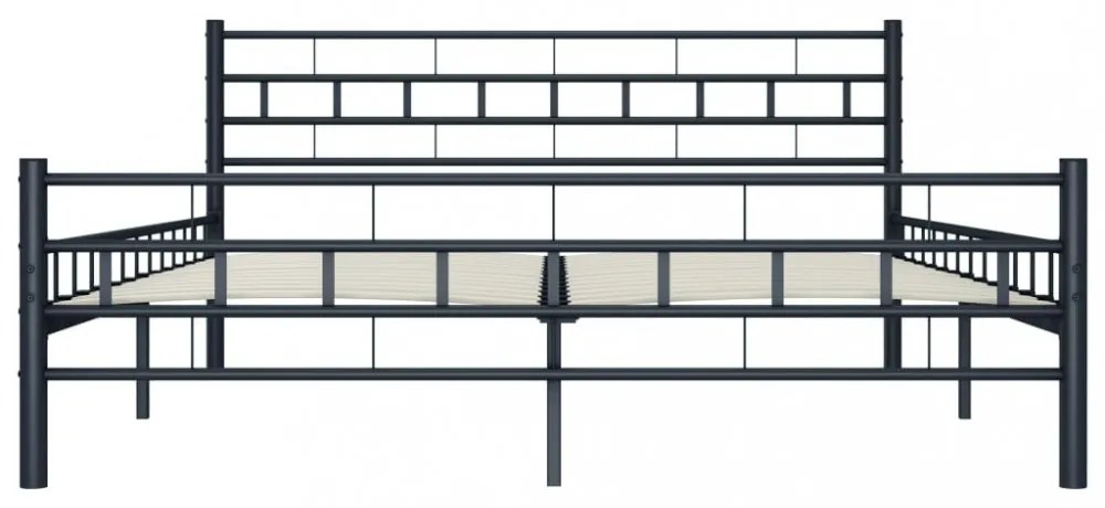fekete acél ágykeret 160 x 200 cm