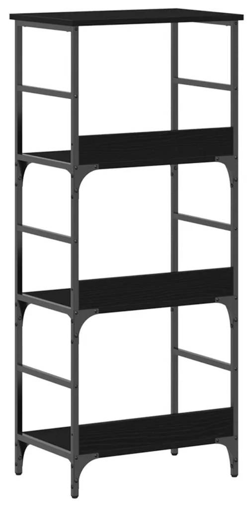 Könyvespolc Fekete Tölgy 50x33x117,5 cm Műanyag és Acél