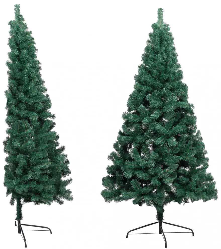 zöld PVC fél műkarácsonyfa állvánnyal 120 cm