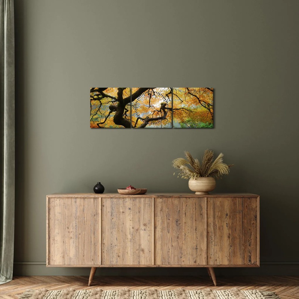 Egy sárga japán juhar képe, Portland, Oregon (órával) (90x30 cm)
