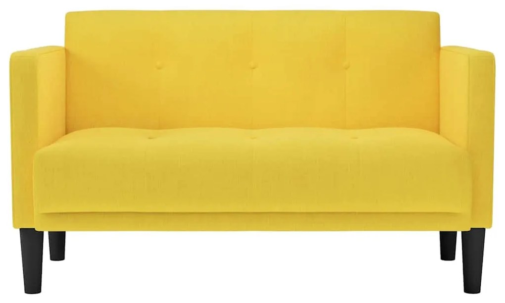 vidaXL sárga szövet loveseat kanapé 111 cm