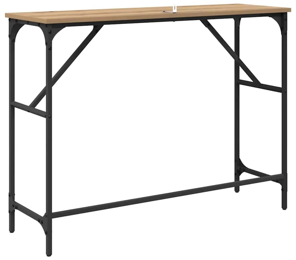 vidaXL Konzolasztal Artisan tölgy 100 x 32 x 75 cm Faanyag