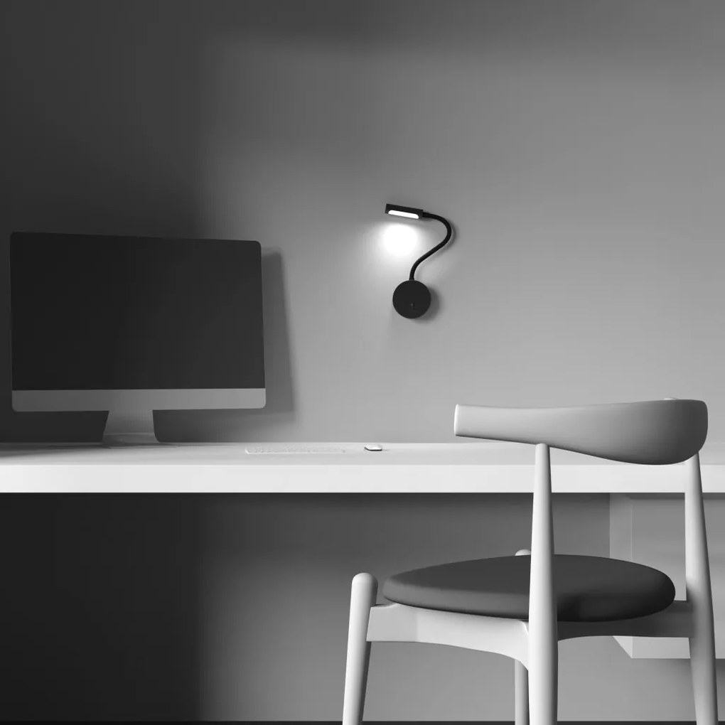 C035WL-L3B3K Stem Fém Fali Lámpa Fekete Színű LED 3 W 3000 Kelvin 150 Lumen IP20
