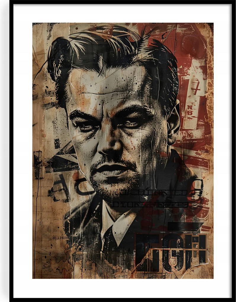 Poszter 30x40 Leonardo Di Caprio, Pop Art Retro Utcaművészet, Grunge Mural