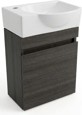 Naturel Verona Fürdőszobaszekrény mosdóval 40x53,2x22 cm sötét fa matt VERONA40TDBL