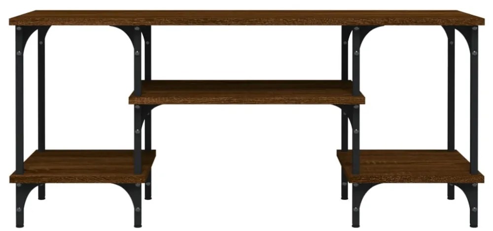 barna tölgyszínű szerelt fa TV-szekrény 102 x 35 x 45,5 cm