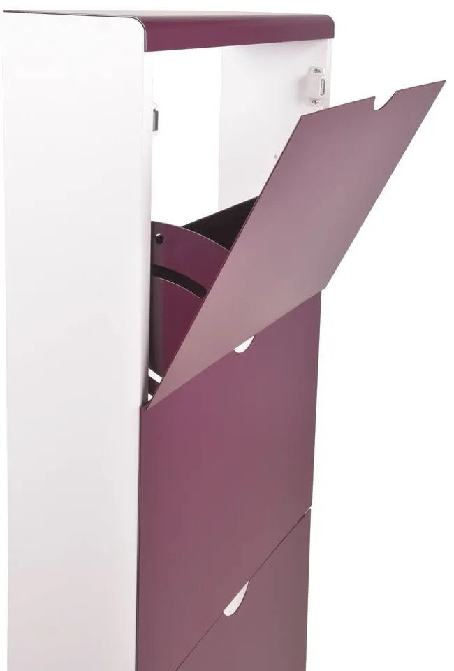 Lila fém billenő ajtós cipőtartó 51x138x16 cm – Household Pleasure