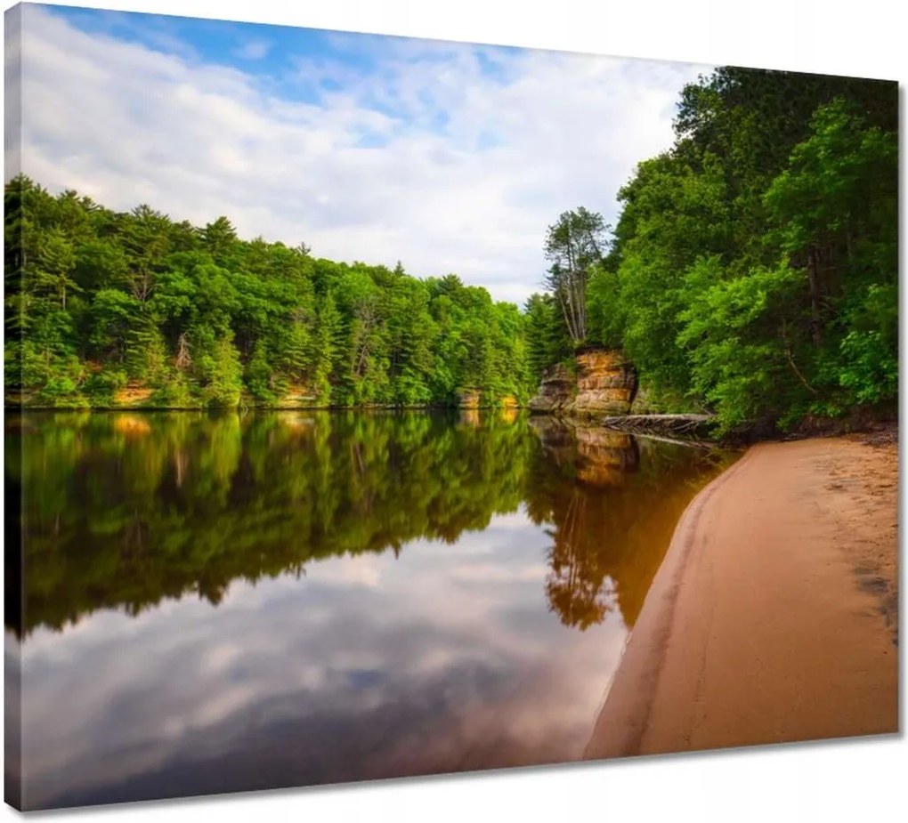 Vászonkép 50x40 Trópusok Erdő Tó Tengerpart