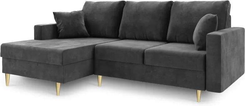 Muguet sötétszürke kinyitható kanapé ágyneműtartóval, bal oldali - Mazzini Sofas