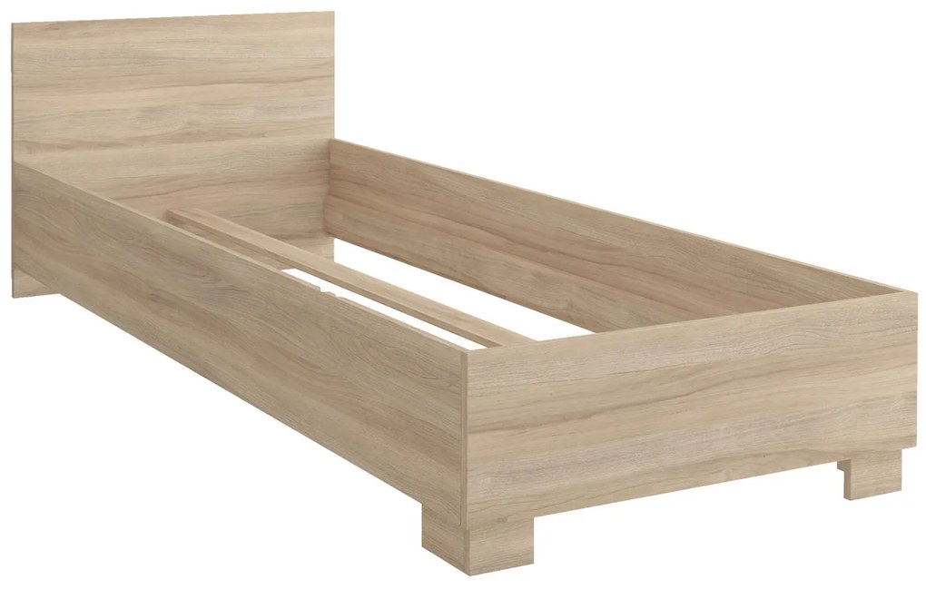 Egyszemélyes ágy 90 cm Ortega Bonell (mustár) (ágyráccsal és matraccal, tárolóhely nélkül) (LED világítással). Akció -15%. 1071612