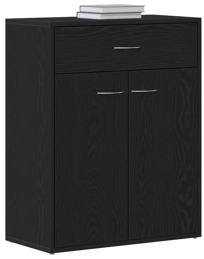 Fekete tölgy oldalszekrény 60x30x75 cm MDF-ből