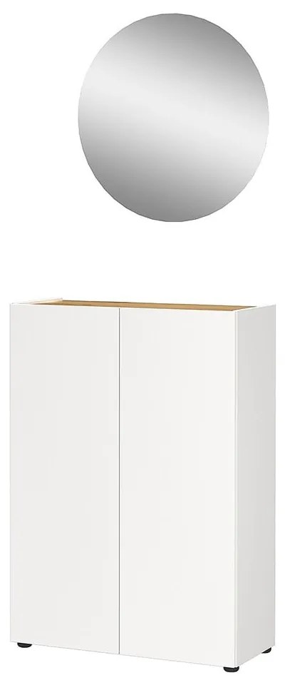 Fehér előszoba bútor tölgyfa dekorral 74x200x33 cm Alviano – Germania