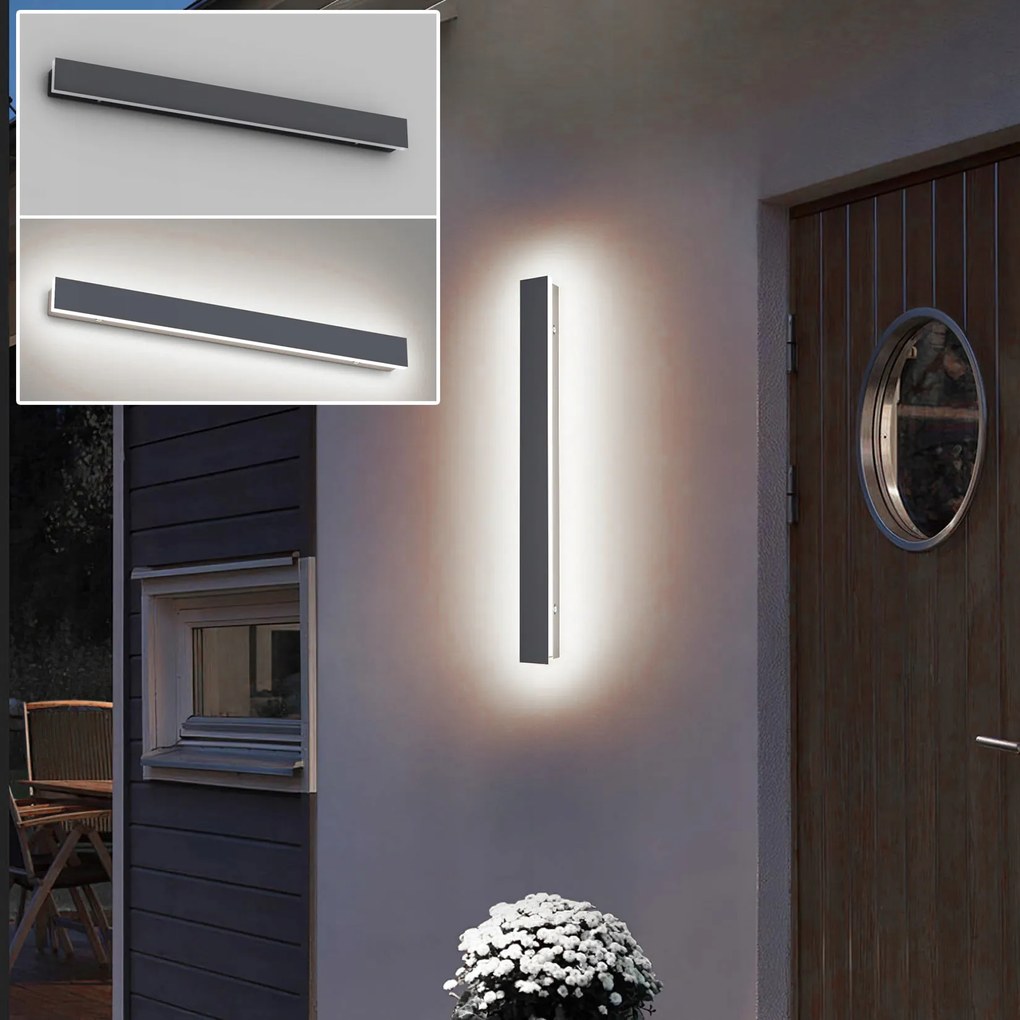 Led Fali Lámpa Kültéri Homlokzati Hosszú 60CM 20W hideg fehér