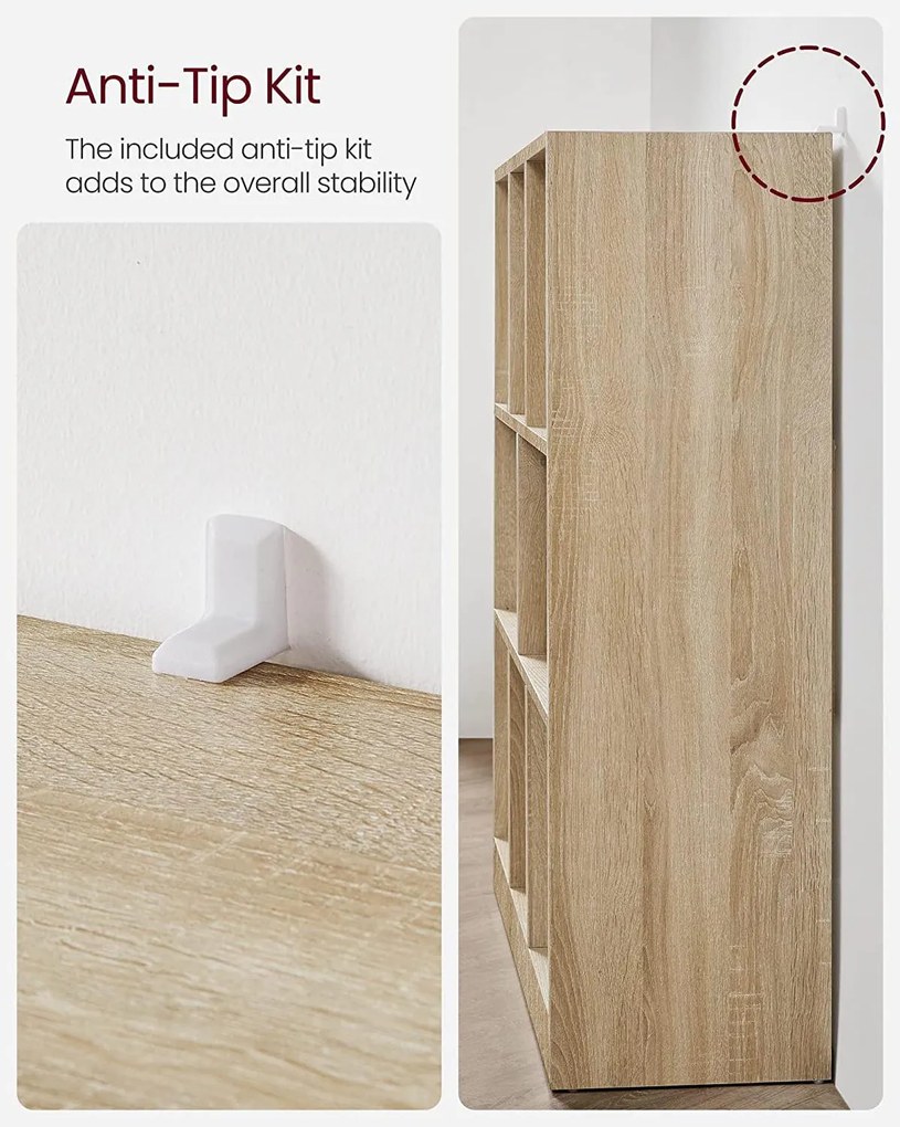 Könyvespolc, térelválasztó polc, 97,5 x 100 x 30 cm tölgy szín