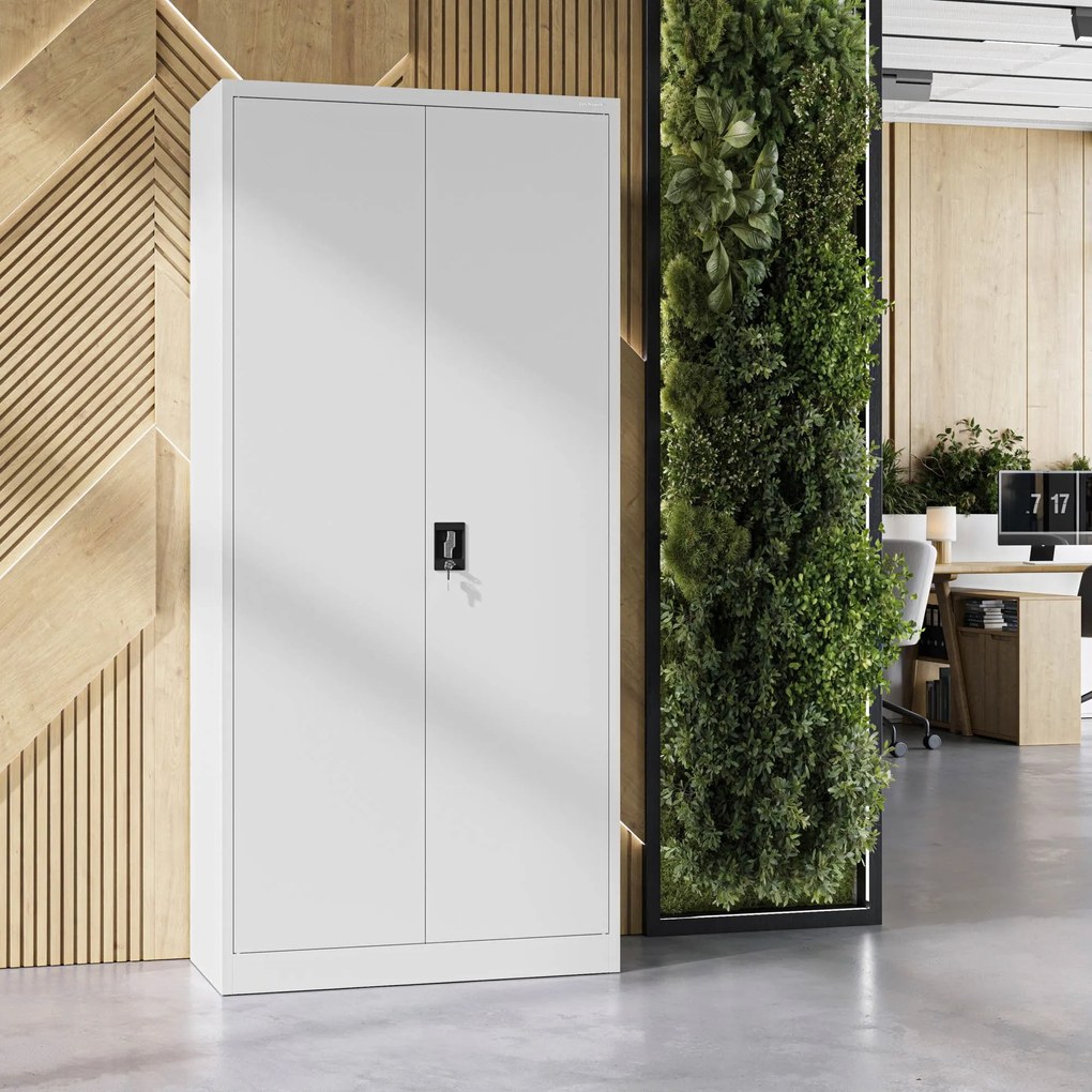 Fém iratszekrény JAN H, 900 x 1950 x 400 mm, szürke