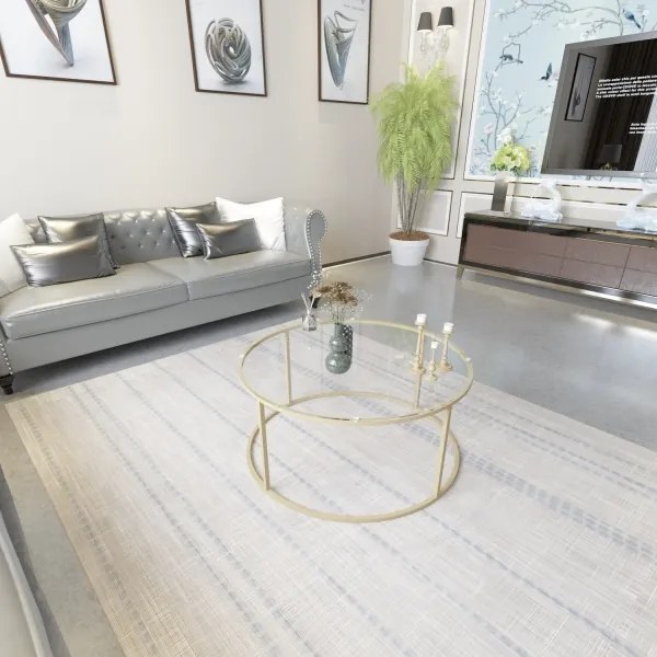 BERLIN konferencia asztal 80x45 cm arany/átlátszó