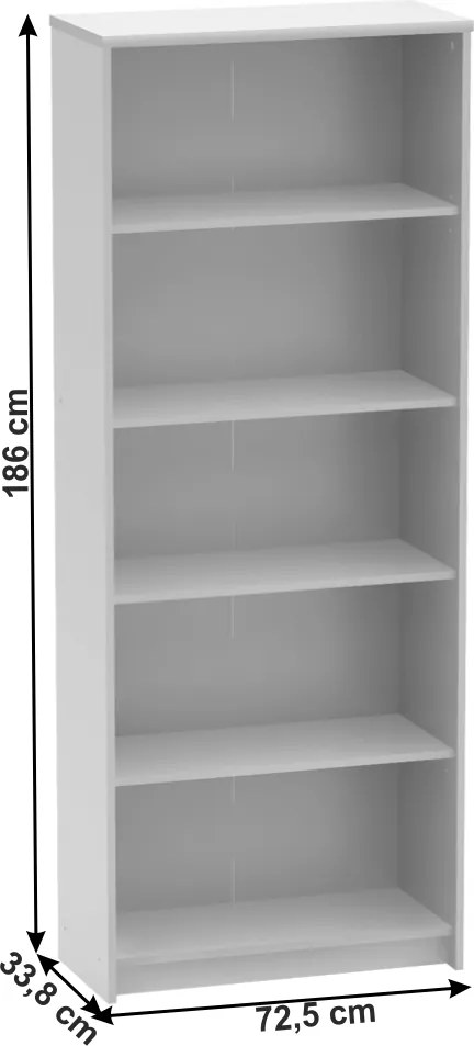 Irodai polcos szekrény, fehér, JOHAN 2 NEW 04