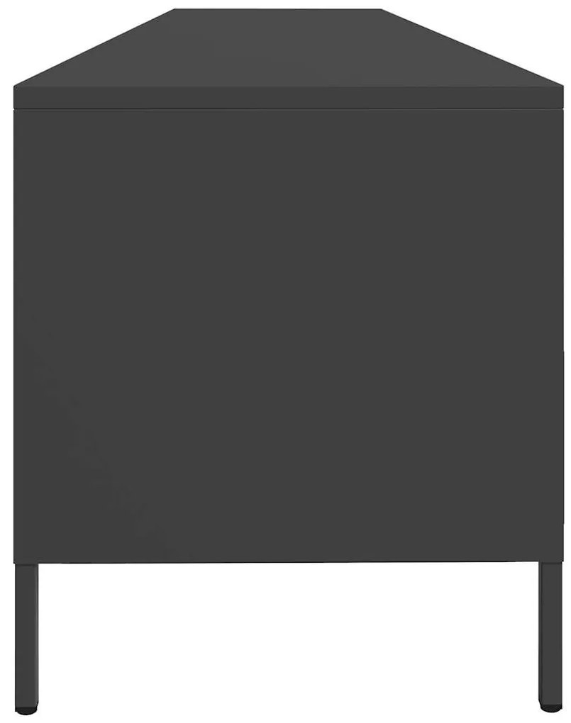 fekete hidegen hengerelt acél TV-szekrény 202 x 39 x 43,5 cm