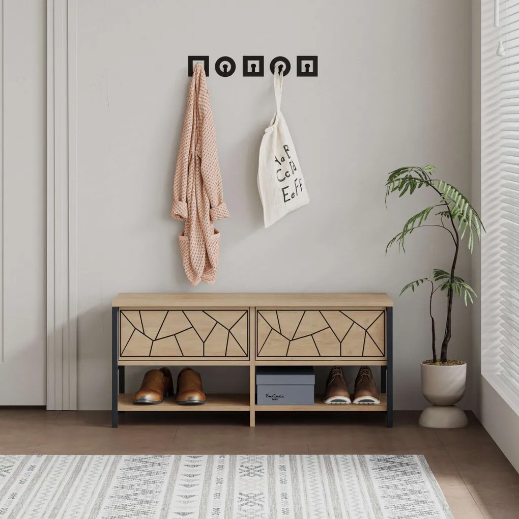 Inola cipőtároló pad, tölgy, 105 cm