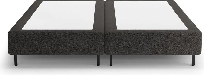 Fekete kárpitozott franciaágy ágytámla nélkül 200x200 cm Whale – Micadoni