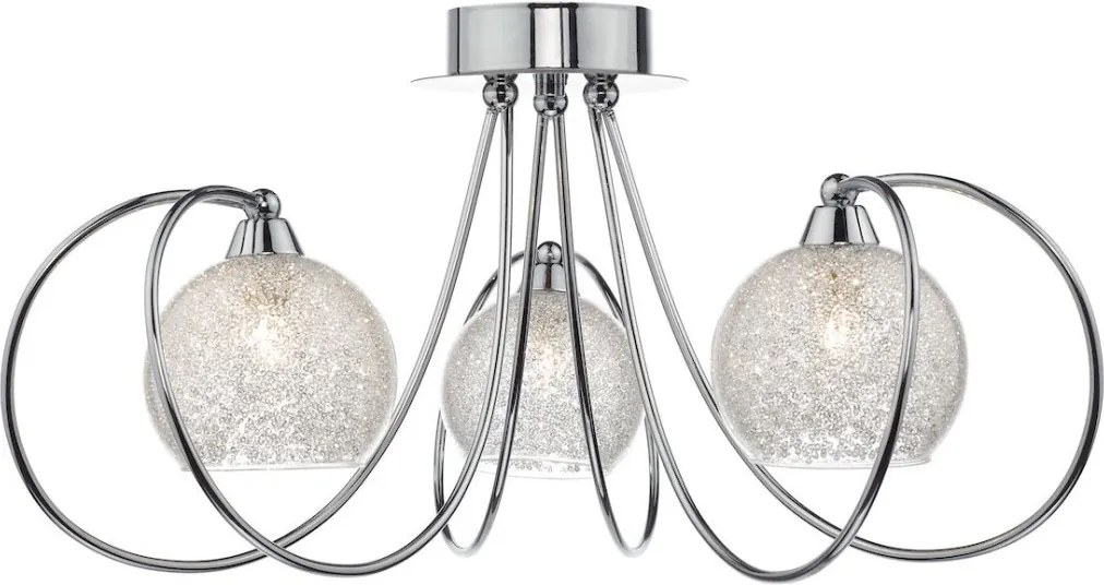 DAR LIGHTING RAF5350 RAFFERTY Mennyezeti Csillár Csiszolt Króm, Átlátszó E14 IP20