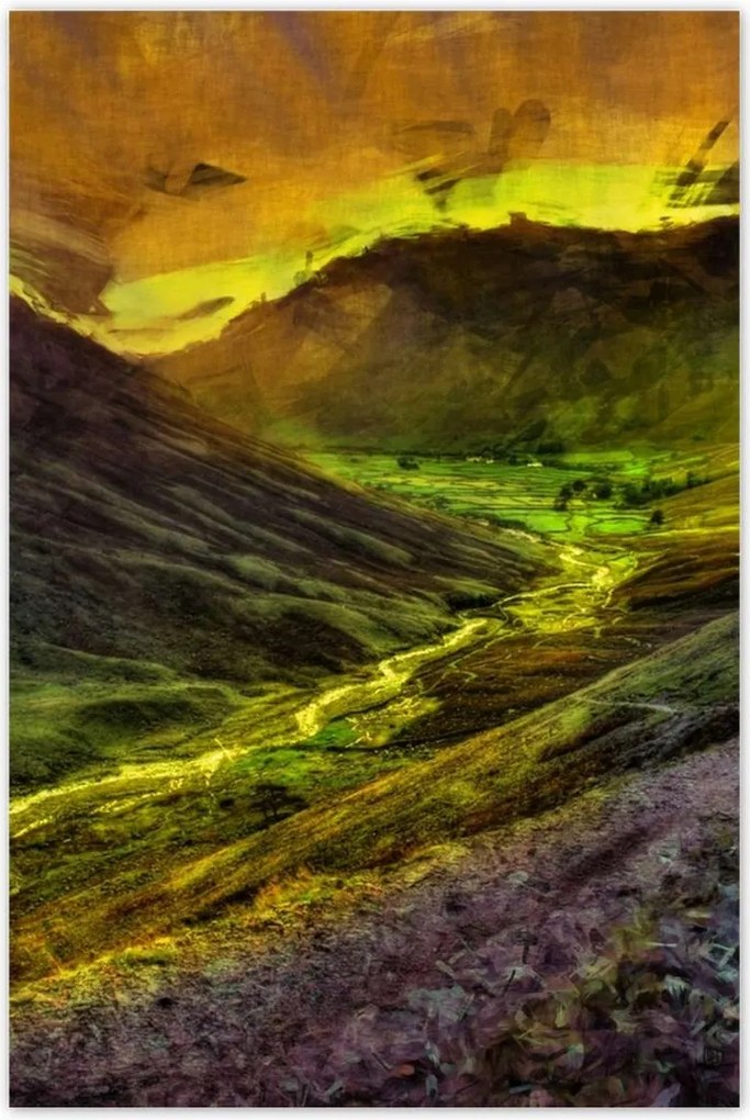 Poszterek 80x120 Folyó a völgyben Tájkép