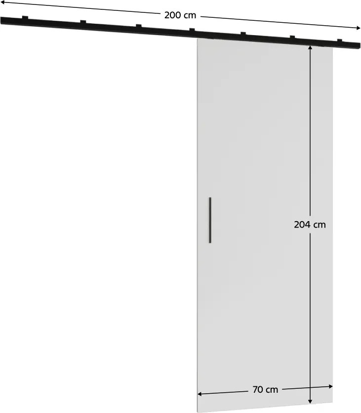Tolóajtó, fehér/fekete/fekete, ZODA 70 1
