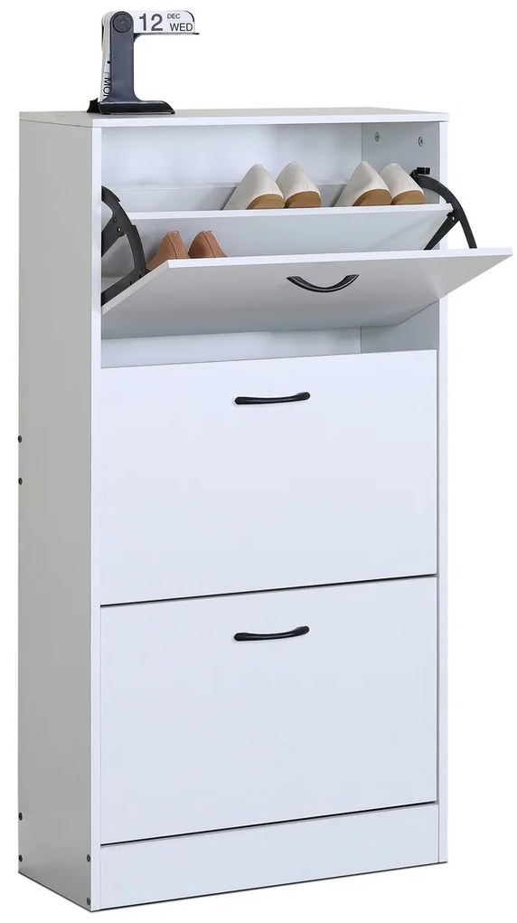 Cipősszekrény rekeszekkel G1016 WT, fehér, 3 emelet