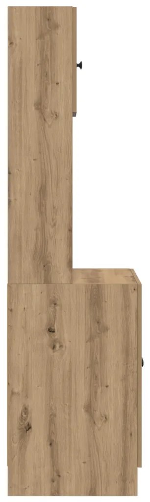 Konyhai Szekrény Kézműves Tölgy 60x50x180 cm Szerkezeti Fa