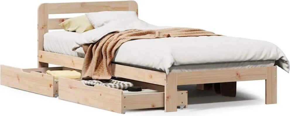 vidaXL tömör fenyőfa ágy matrac nélkül 90 x 200 cm