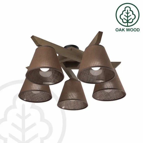 Brilagi - LED mennyezeti lámpa ANTHONY 5xE14/40W/230V dióbarna