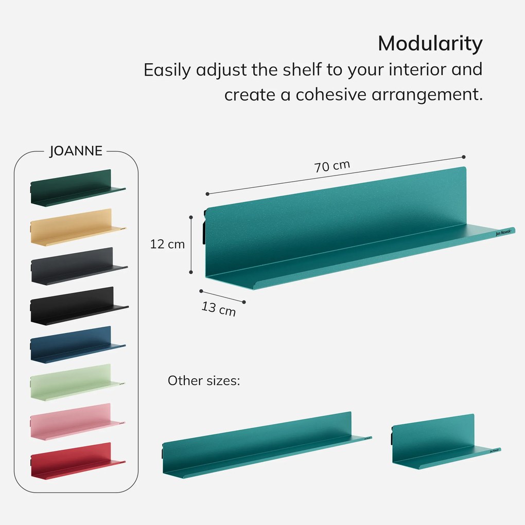 Fali polc JOANNE 700 mm, Modern: tengerszínű