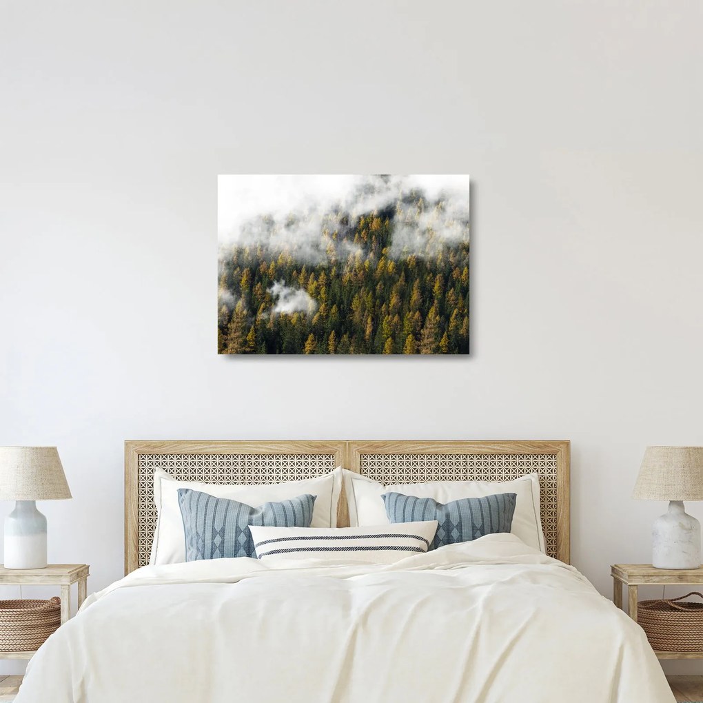 Egy erdő képe a felhők között (üvegen) (70x50 cm)