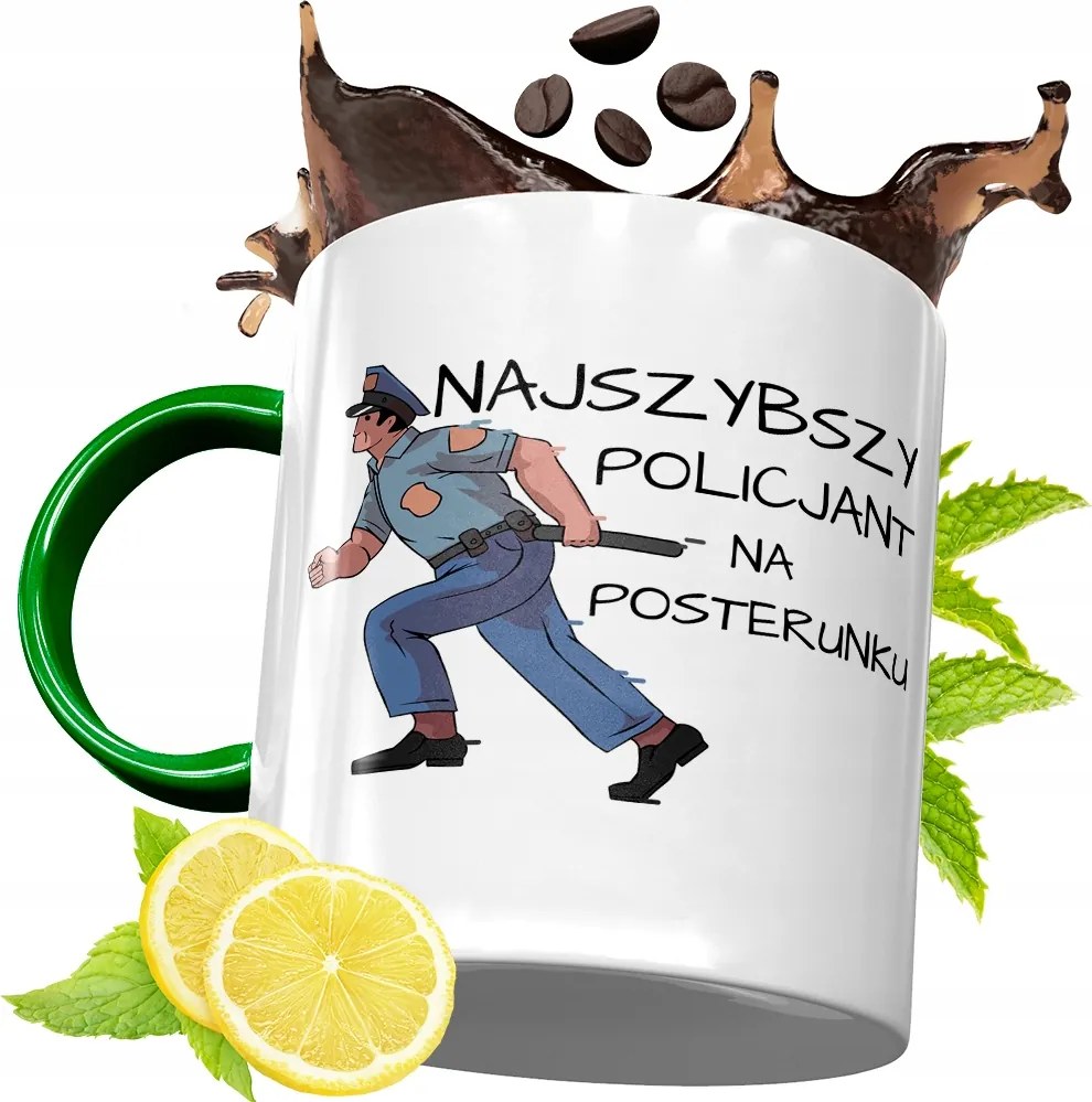 Zöld Bögre Rendőrnek Tökéletes Ajándék fényképes nyomtatással