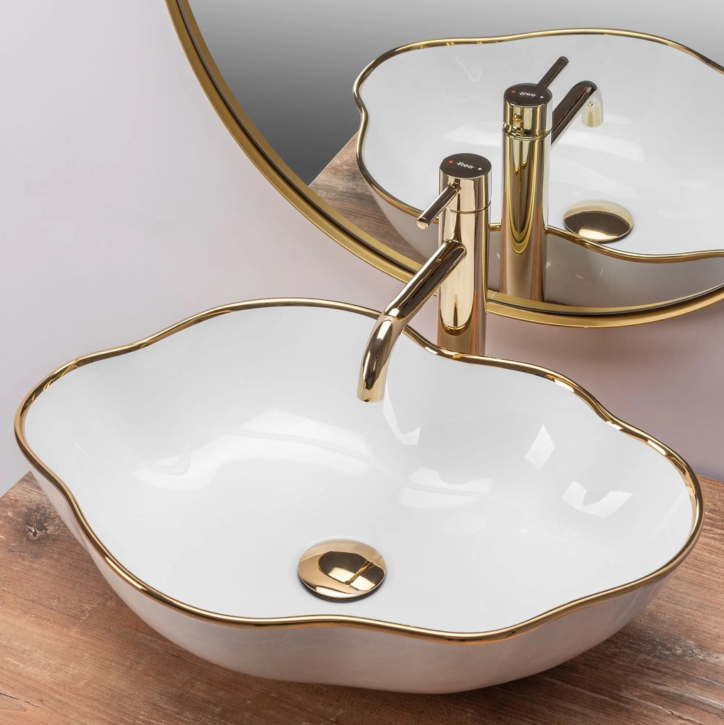 Pultos mosdó Rea Pearl Gold Edge