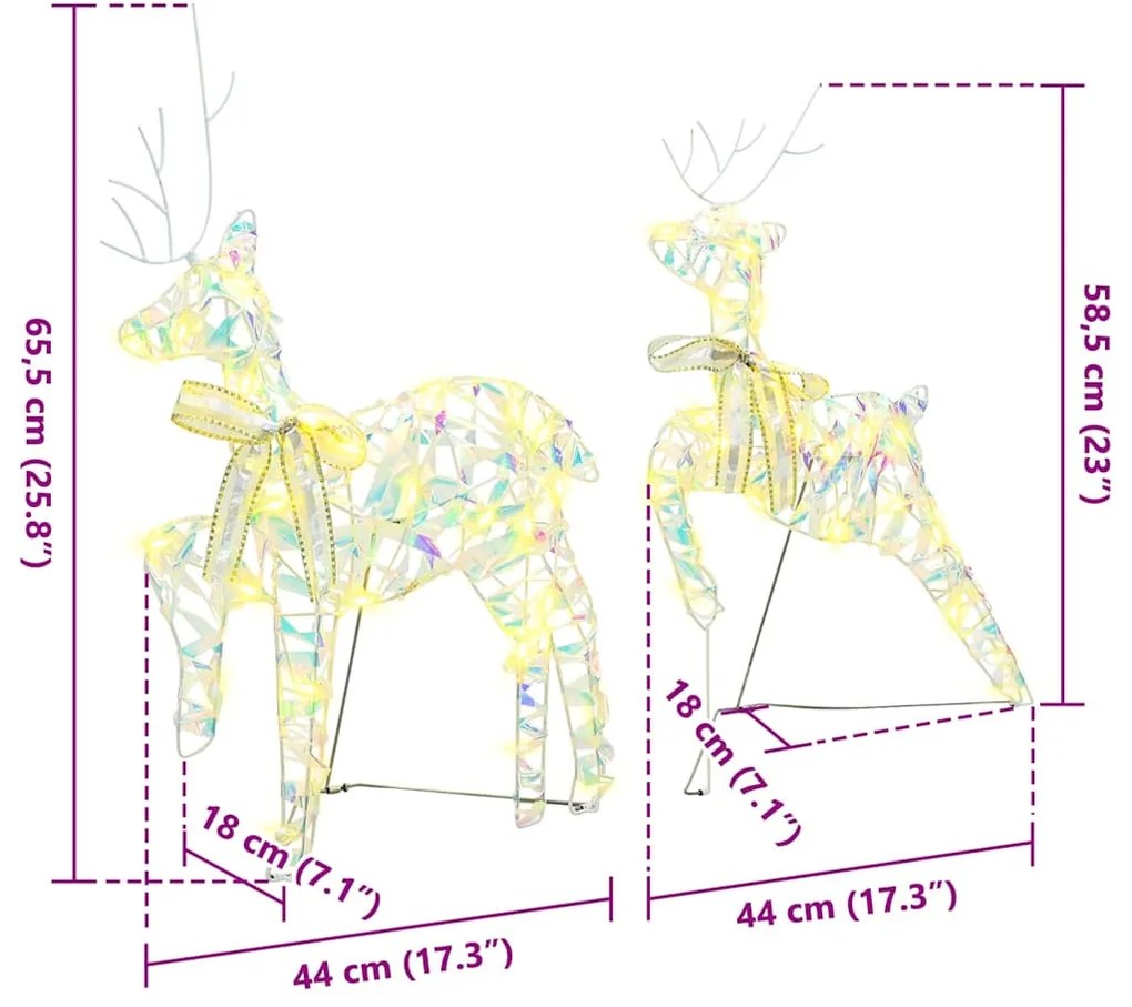 LED rénszarvasok 180 LED-del 6 pcs Többszínű PET
