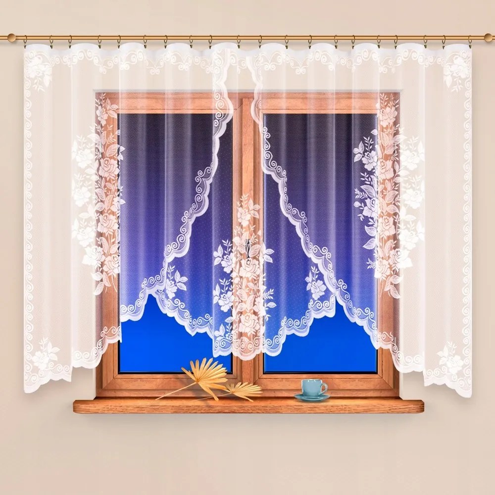 Mg Függöny jacquard 14621 Hullám Fehér 360X160 kész Bt