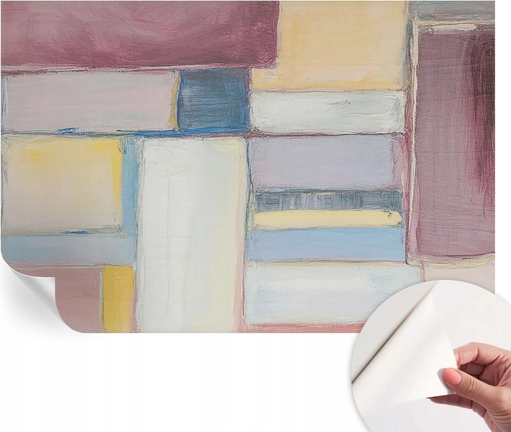 Divatos öntapadós fali tapéta furnér geometrikus formák 104x70 cm