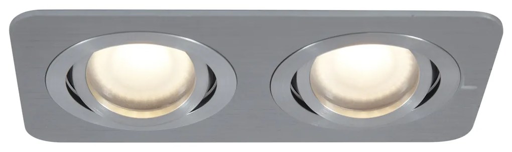 6 darabos, lekerekített, süllyesztett spotlámpa szett fegyverszürke GU10 50mm állítható IP44 2-lámpás - Alberto