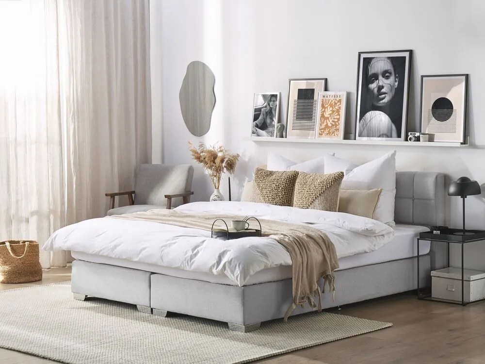 Franciaágy Boxspring 180 cm ADIR (matracokkal) (világosszürke). 1007076