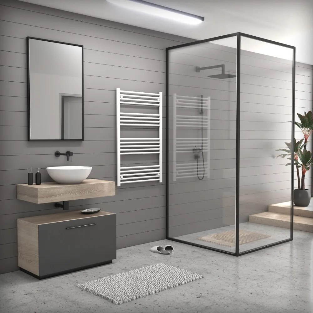 Fehér 750x1200mm törölközőszárítós fürdőszobai radiátor Welland Lux | Készletről | Gyors kiszállítással